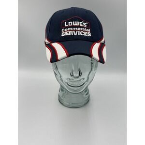Lowe's Commercial Services Hat Cap Navy Blue Red White Embroidered Adjustable